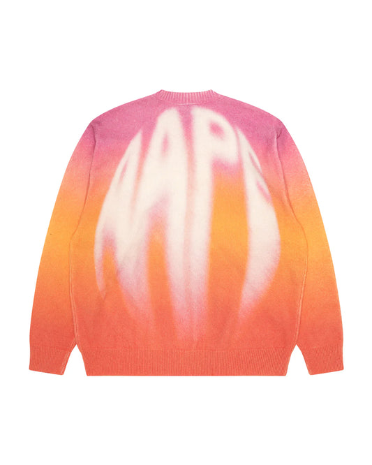 Moonface logo gradient knit jumper