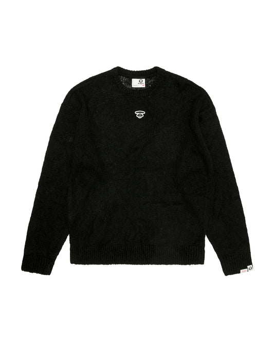 Moonface logo crew neck knit sweatshirt
