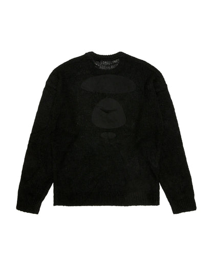 Moonface logo crew neck knit sweatshirt
