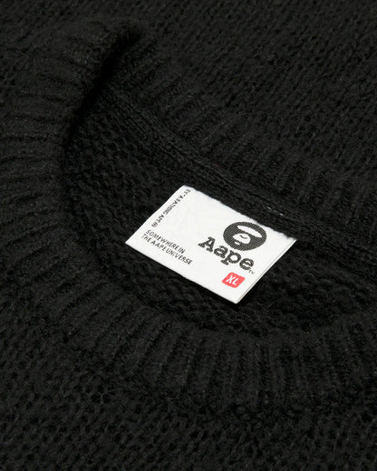 Moonface logo crew neck knit sweatshirt