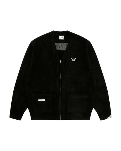 Moonface logo zip-up cardigan