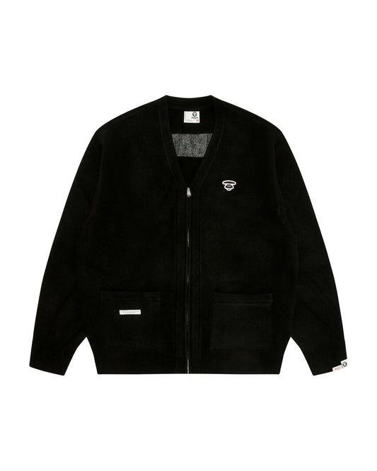 Moonface logo zip-up cardigan