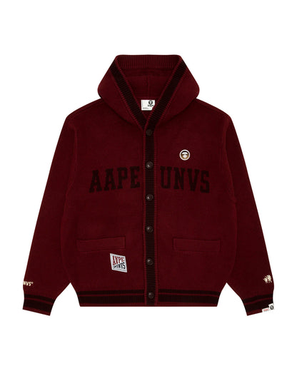 AAPE UNVS moonface logo hooded cardigan
