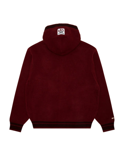 AAPE UNVS moonface logo hooded cardigan