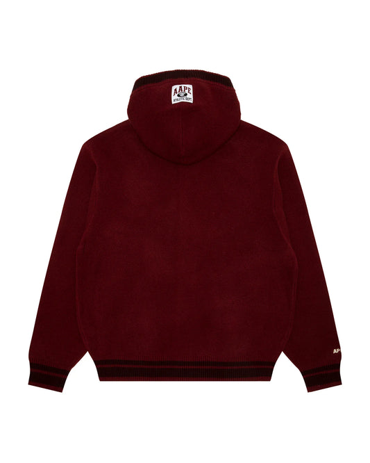 AAPE UNVS moonface logo hooded cardigan