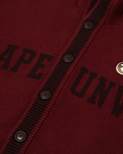 AAPE UNVS moonface logo hooded cardigan