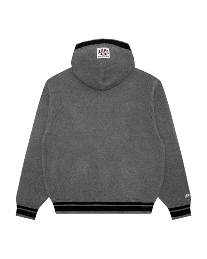 AAPE UNVS moonface logo hooded cardigan