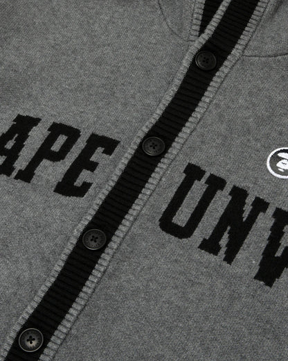 AAPE UNVS moonface logo hooded cardigan