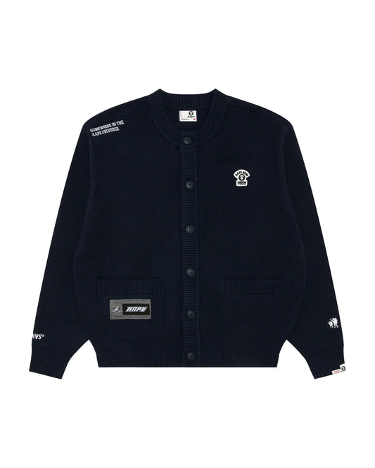 AAPENOW moonface logo button down cardigan