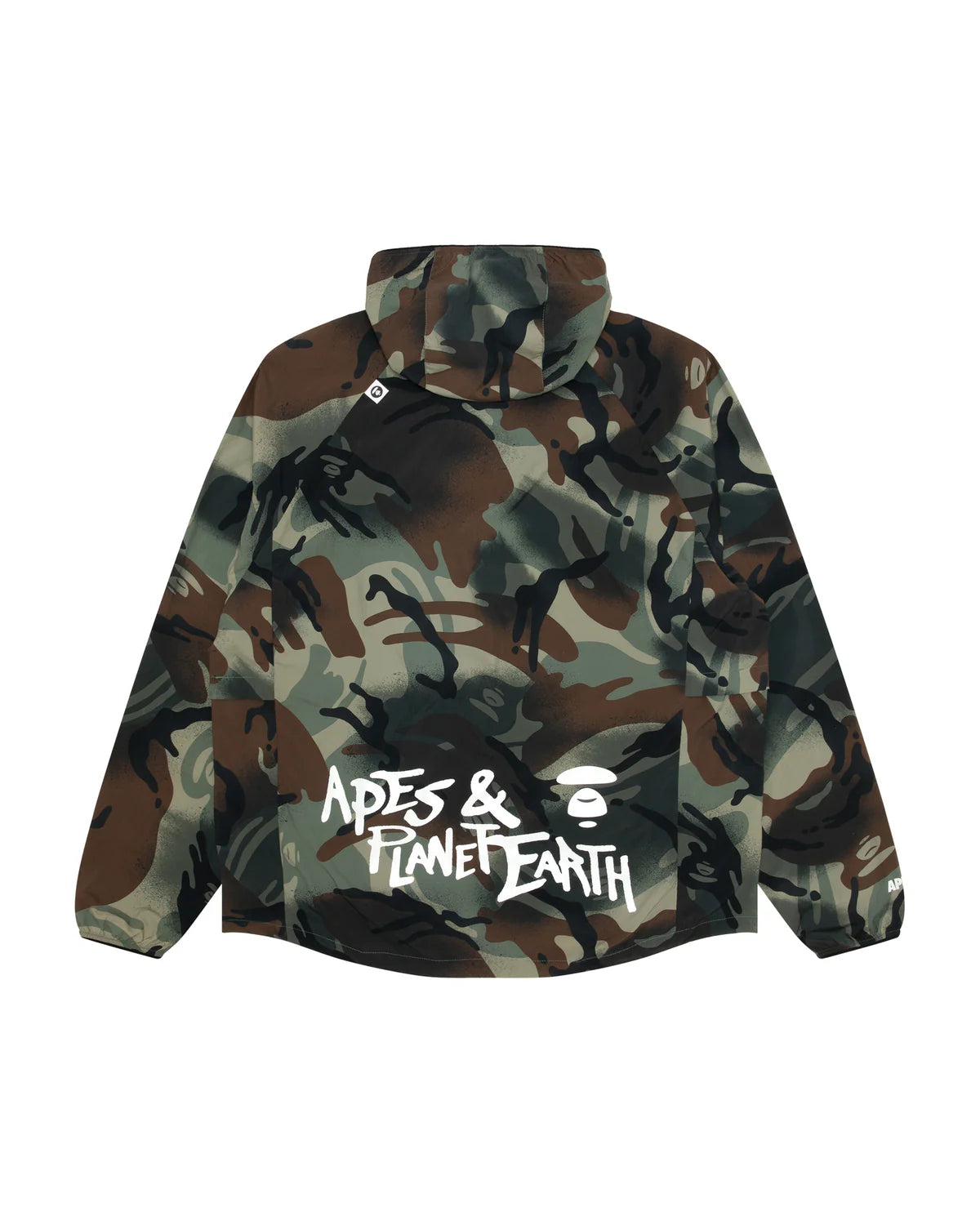 Moonface logo camo windbreaker