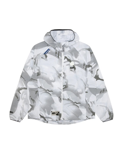Moonface logo camo windbreaker