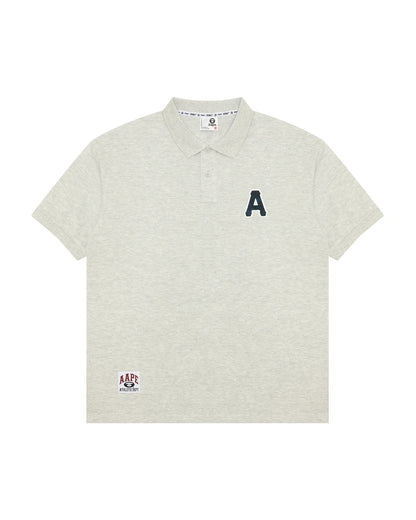 A patch polo shirt