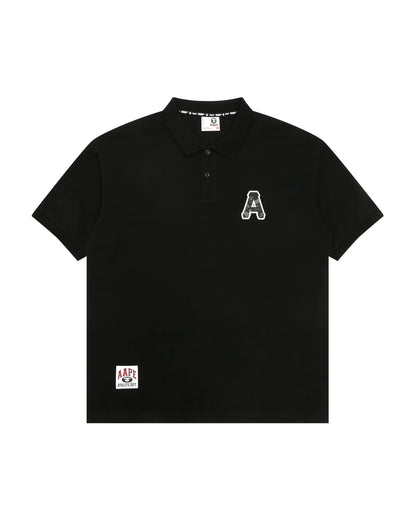 A patch polo shirt