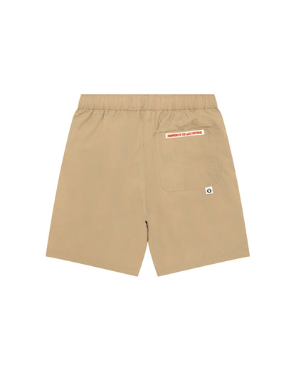 AAPEUNVS moonface logo patch shorts