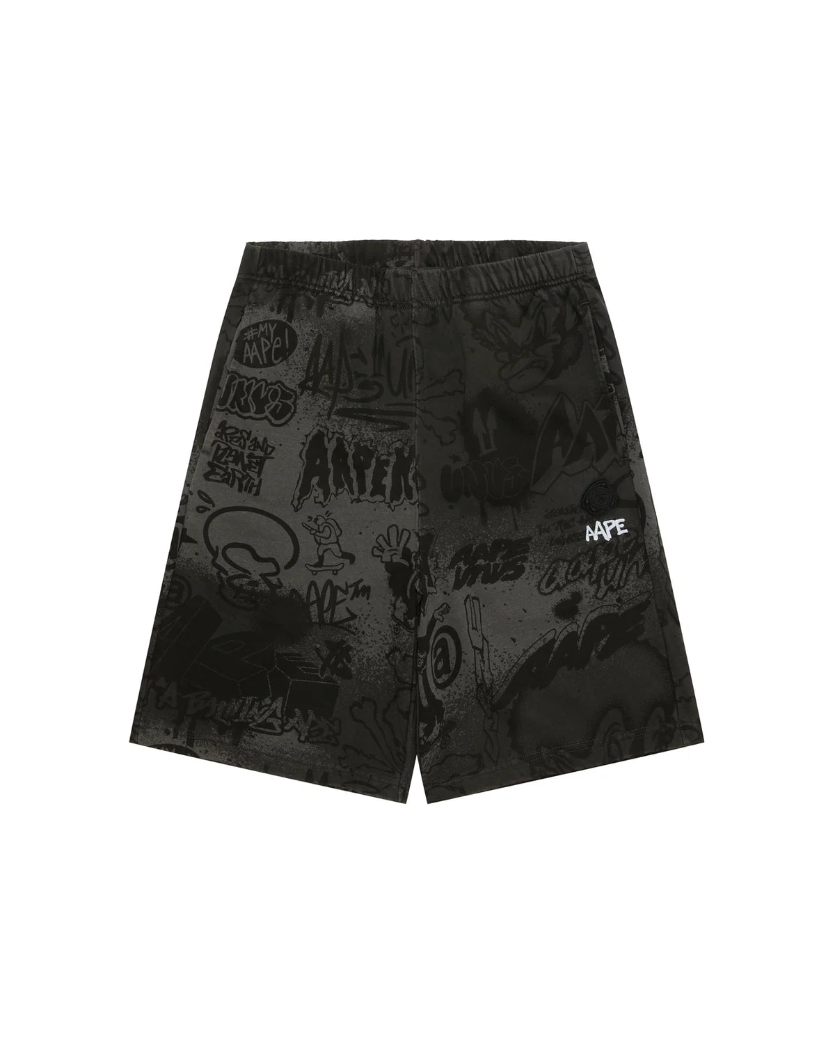 Moonface logo graffiti print sweat shorts