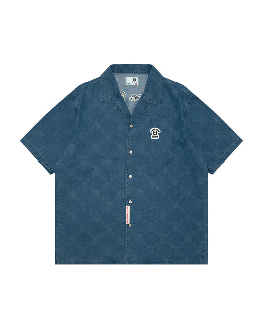 AAPENOW moonface logo monogram short sleeve shirt