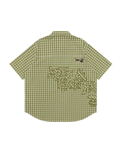 Moonface logo check shirt