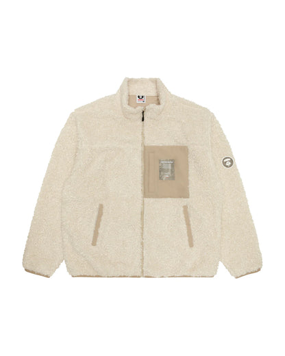 Moonface logo sherpa fleece jacket