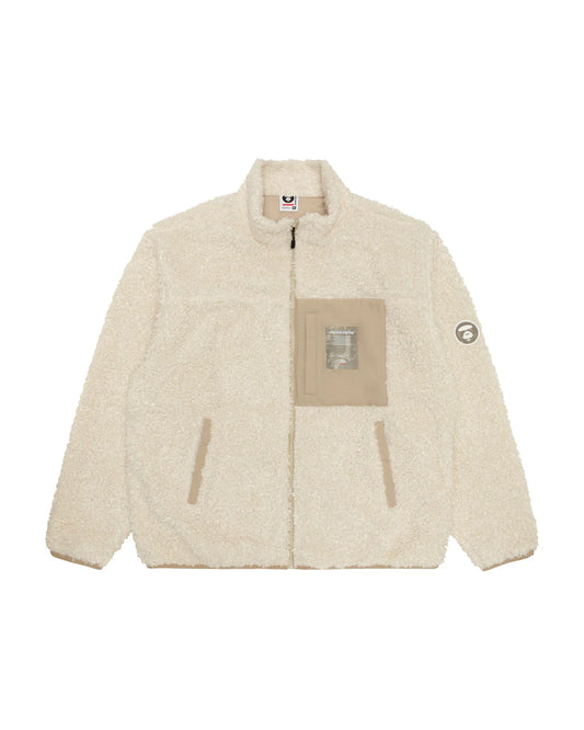 Moonface logo sherpa fleece jacket