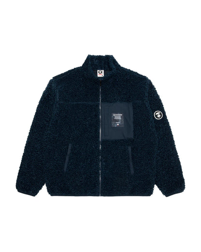 Moonface logo sherpa fleece jacket