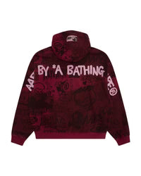 AAPEUNVS graffiti print zip-up hoodie