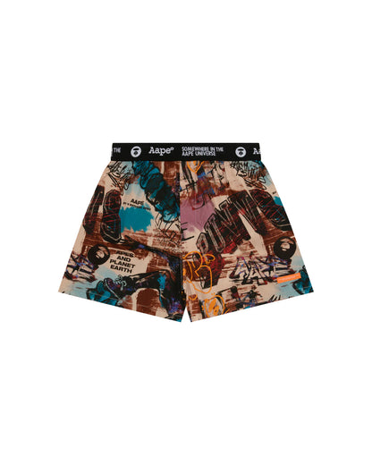 AAPE UNVS moonface logo graffiti-print boxers