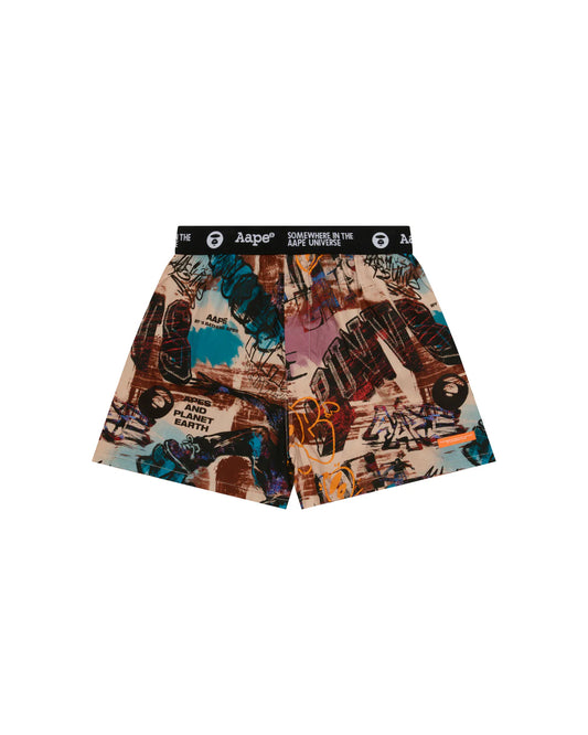 AAPE UNVS moonface logo graffiti-print boxers