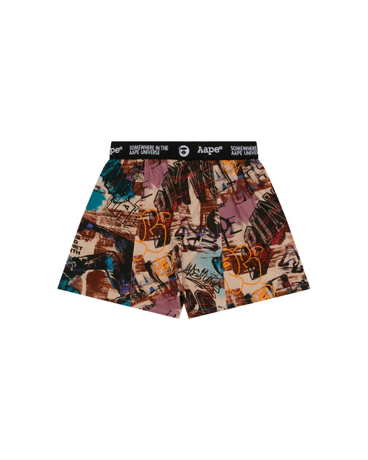 AAPE UNVS moonface logo graffiti-print boxers