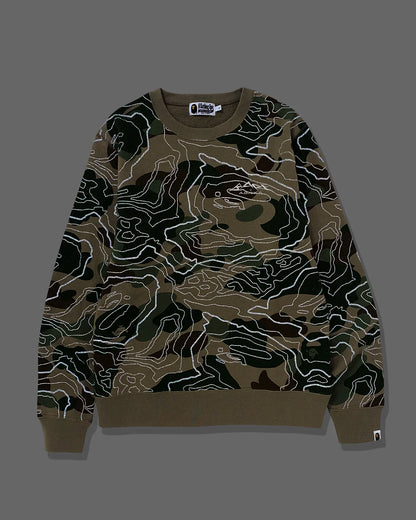 Layered Line Camo Crewneck