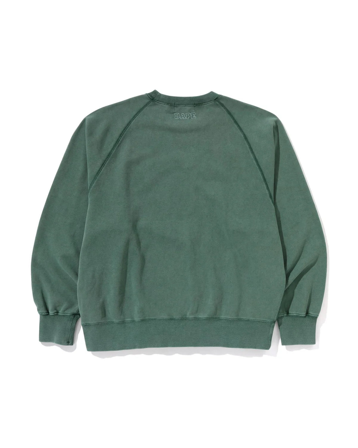 Washed Effect College Patch Relaxed Fit Crewneck Sweat