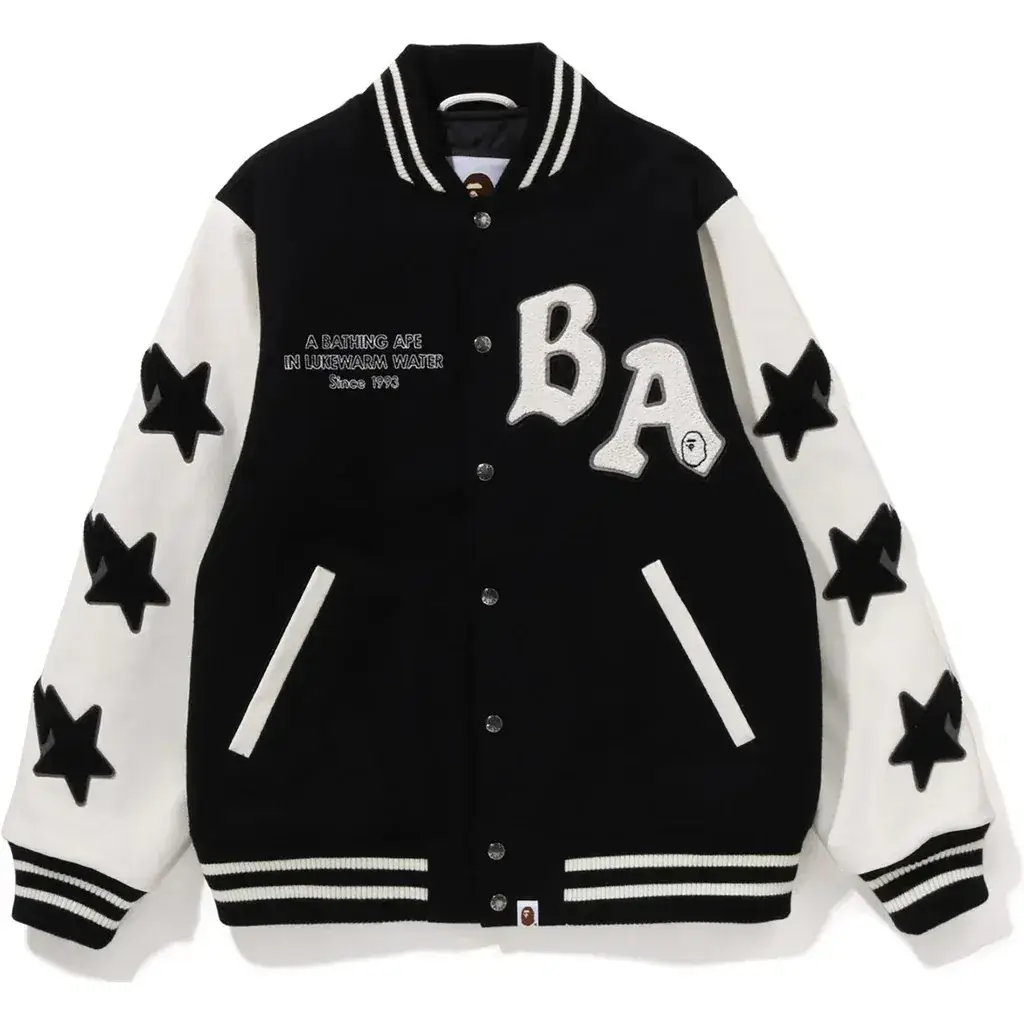 Bape Varsity Jacket Black & White